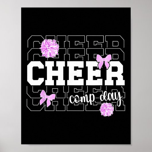 Cheer Competitie Dag Voor Cheerleading Fans Uni-ch Poster (Voorkant)