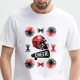 Cheer Coquette Bow Amerikaans Football Herfst T-shirt