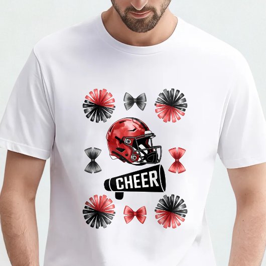 Cheer Coquette Bow Amerikaans Football Herfst T-shirt