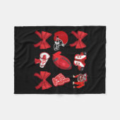 Cheer Coquette Bow Football Mama Spel Dag Kerst Fleece Deken (Voorkant (Horizontaal))