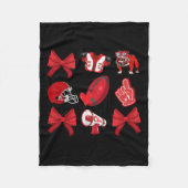 Cheer Coquette Bow Football Mama Spel Dag Kerst Fleece Deken (Voorkant)