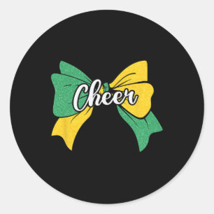 Cheer Coquette Striking Groen Geel Cheerleader Che Ronde Sticker