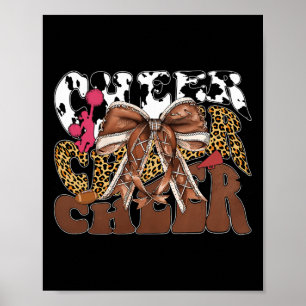Cheer Coquette Voetbal Boog Game Dag Vrouwen Meisj Poster