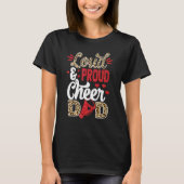 Cheer Dad Biggest Fan Leopard Print And Pom Pom T-shirt (Voorkant)