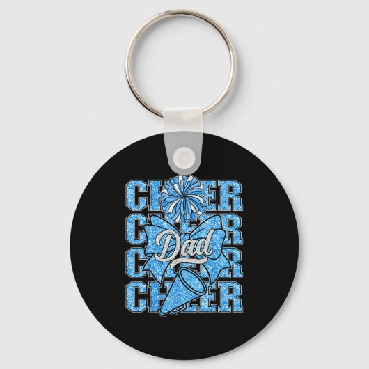 Cheer Dad Daddy Bow Srt Cheerleader Cheerleading B Sleutelhanger (Voorkant)