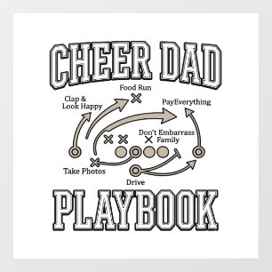 Cheer Dad Playbook Vintage Vector Shirt Design_1 Raamsticker