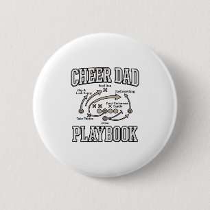 Cheer Dad Playbook Vintage Vector Shirt Ontwerp_1 Ronde Button 5,7 Cm