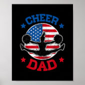 Cheer Dad Proud Fathers Day Cheerleading Girl Poster (Voorkant)