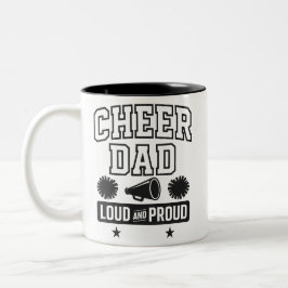 Cheer Dad Shirt Luid en Trots Cheerleading Tweekleurige Koffiemok