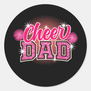 Cheer Dad Vaderdag Cheerleader Papa Dad Ronde Sticker