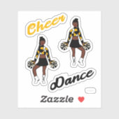 Cheer Dance Pom Stickers (Gele Camo) (Vel)
