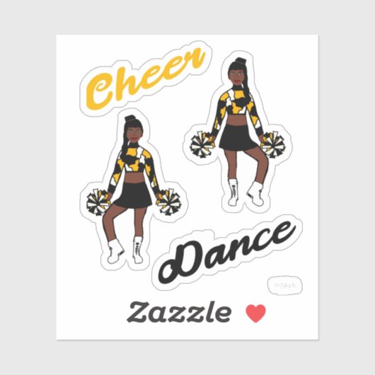 Cheer Dance Pom Stickers (Gele Camo) (Vel)