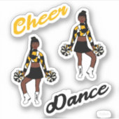 Cheer Dance Pom Stickers (Gele Camo) (Voorkant)