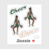 Cheer Dance Pom Stickers (Groene Camo) (Vel)
