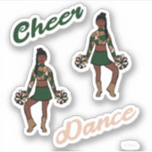 Cheer Dance Pom Stickers (Groene Camo) (Voorkant)
