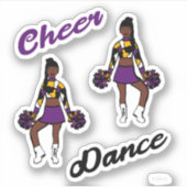 Cheer Dance Pom Stickers (Paarse camo) (Voorkant)