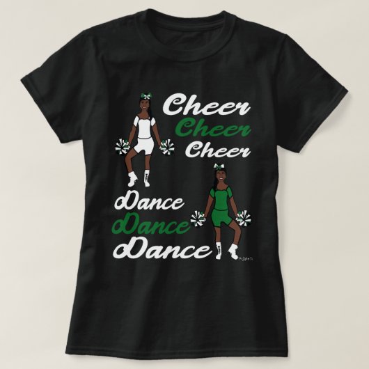 Cheer/Dance T-Shirt (groen wit) (Design voorkant)
