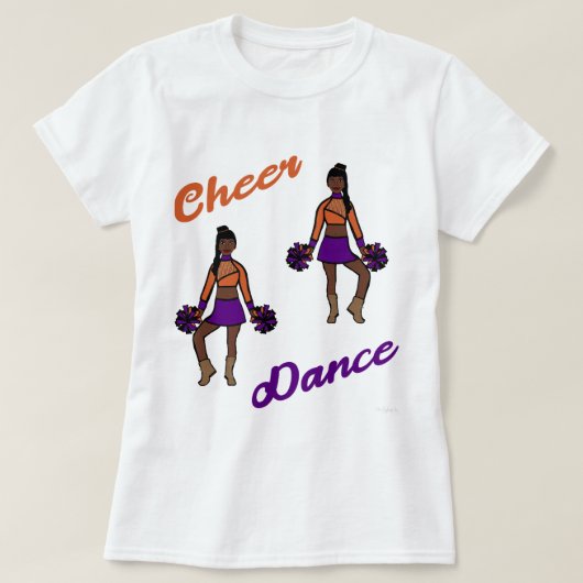 Cheer/Dance T-Shirt Paars Sinaasappel ) (Design voorkant)
