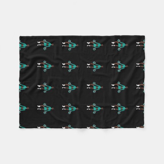 Cheer/Dancer Fleece Blanket Aqua Spark (Voorkant (Horizontaal))