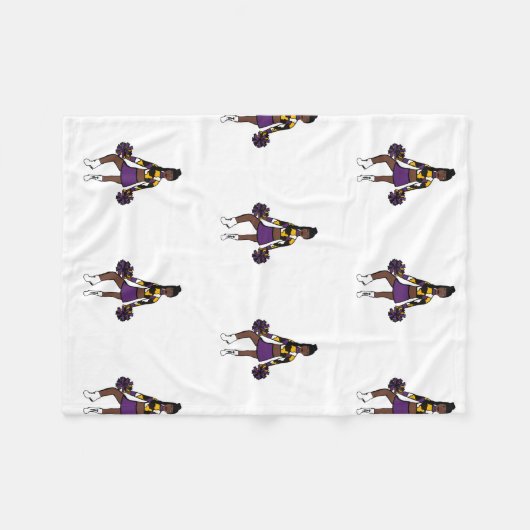 Cheer/Dancer Fleece Blanket Paars Yellow Camo (Voorkant (Horizontaal))
