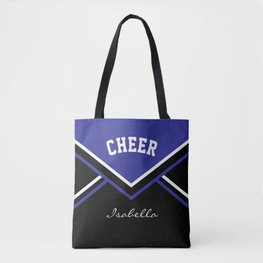 Cheer Dark Blue Cheerleader Outfit Tote Bag (Voorkant)