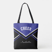 Cheer Dark Blue Cheerleader Outfit Tote Bag (Achterkant)
