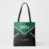 Cheer Dark Green Cheerleader Outfit Tote Bag (Voorkant)
