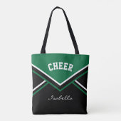 Cheer Dark Green Cheerleader Outfit Tote Bag (Achterkant)