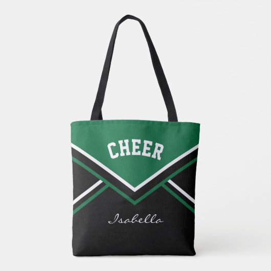 Cheer Dark Green Cheerleader Outfit Tote Bag (Achterkant)