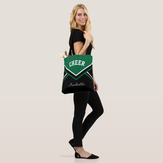 Cheer Dark Green Cheerleader Outfit Tote Bag (Op model)