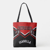Cheer Dark Red Cheerleader Outfit Tote Bag (Achterkant)