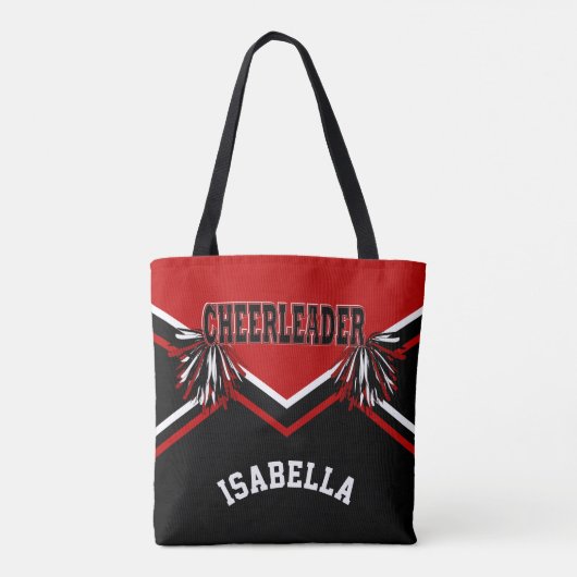 Cheer Dark Red Cheerleader Outfit Tote Bag (Achterkant)
