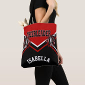Cheer Dark Red Cheerleader Outfit Tote Bag (Dichtbij)