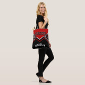 Cheer Dark Red Cheerleader Outfit Tote Bag (Op model)