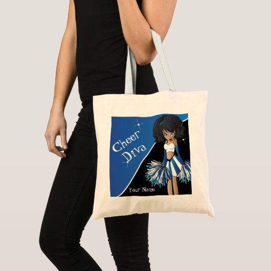 Cheer Diva Blue Cheerleader Tote Bag (Voorkant (product))