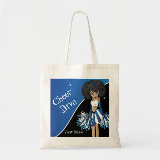 Cheer Diva Blue Cheerleader Tote Bag (Voorkant)