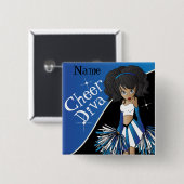 Cheer Diva Cheerleader Girl | DIY-naam | Blauw Vierkante Button 5,1 Cm (Voorkant /achterkant)
