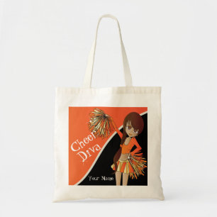 Cheer Diva Oranje Cheerleader   DIY-naam Tote Bag