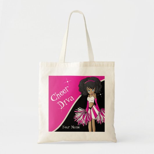 Cheer Diva Pink Cheerleader Girl Tote Bag (Voorkant)