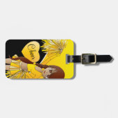 Cheer Diva Yellow Cheerleader Bagagelabel (Voorkant horizontaal)