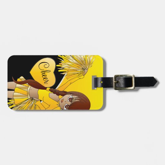 Cheer Diva Yellow Cheerleader Bagagelabel (Voorkant horizontaal)