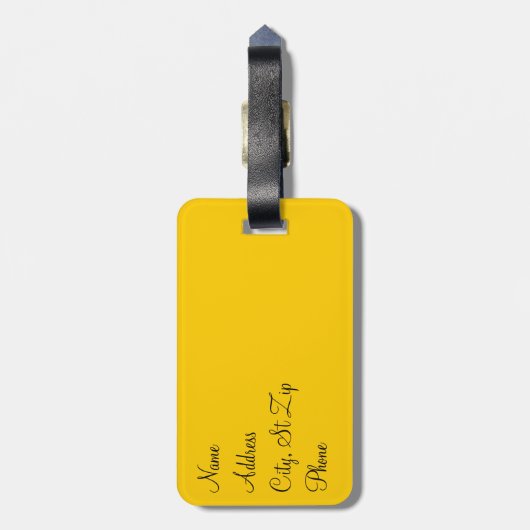 Cheer Diva Yellow Cheerleader Bagagelabel (Achterkant verticaal)