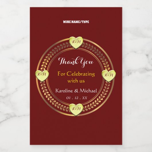 Cheer & Elegant Huwelijksfeest Event Mini Wijn Etiket (Enkel label)