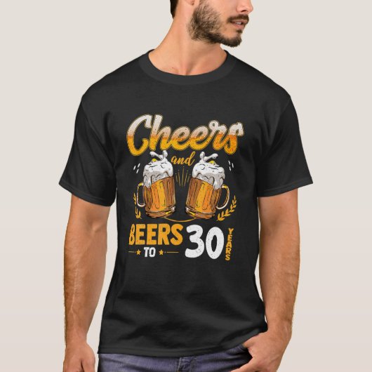 Cheer en bieren tot 30 jaar oud verjaardag bier li t-shirt (Voorkant)