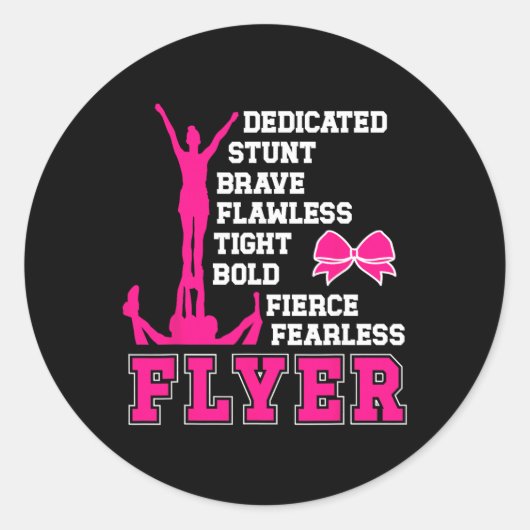 Cheer Flyer Definitie Cheerleading Flyer _2 Ronde Sticker (Voorkant)