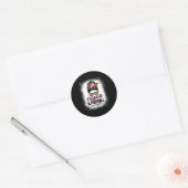 Cheer Football Cheerleading mama van beide Bun Ronde Sticker (Envelop)