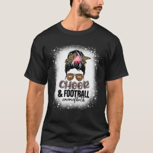 Cheer Football Cheerleading mama van beide Bun T-shirt