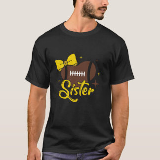 Cheer Football Sister Schattige Football Coquette T-shirt