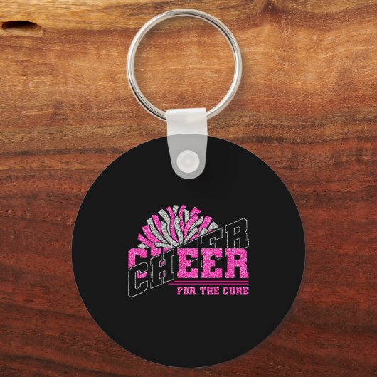 Cheer For The Breast Cancer Awareness Cheer Mom Ma Sleutelhanger (Voorkant)