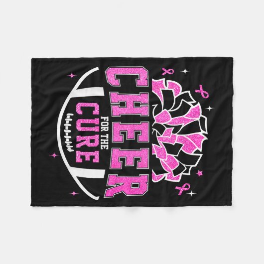 Cheer For The Breast Cancer Awareness Cheerleader  Fleece Deken (Voorkant (Horizontaal))